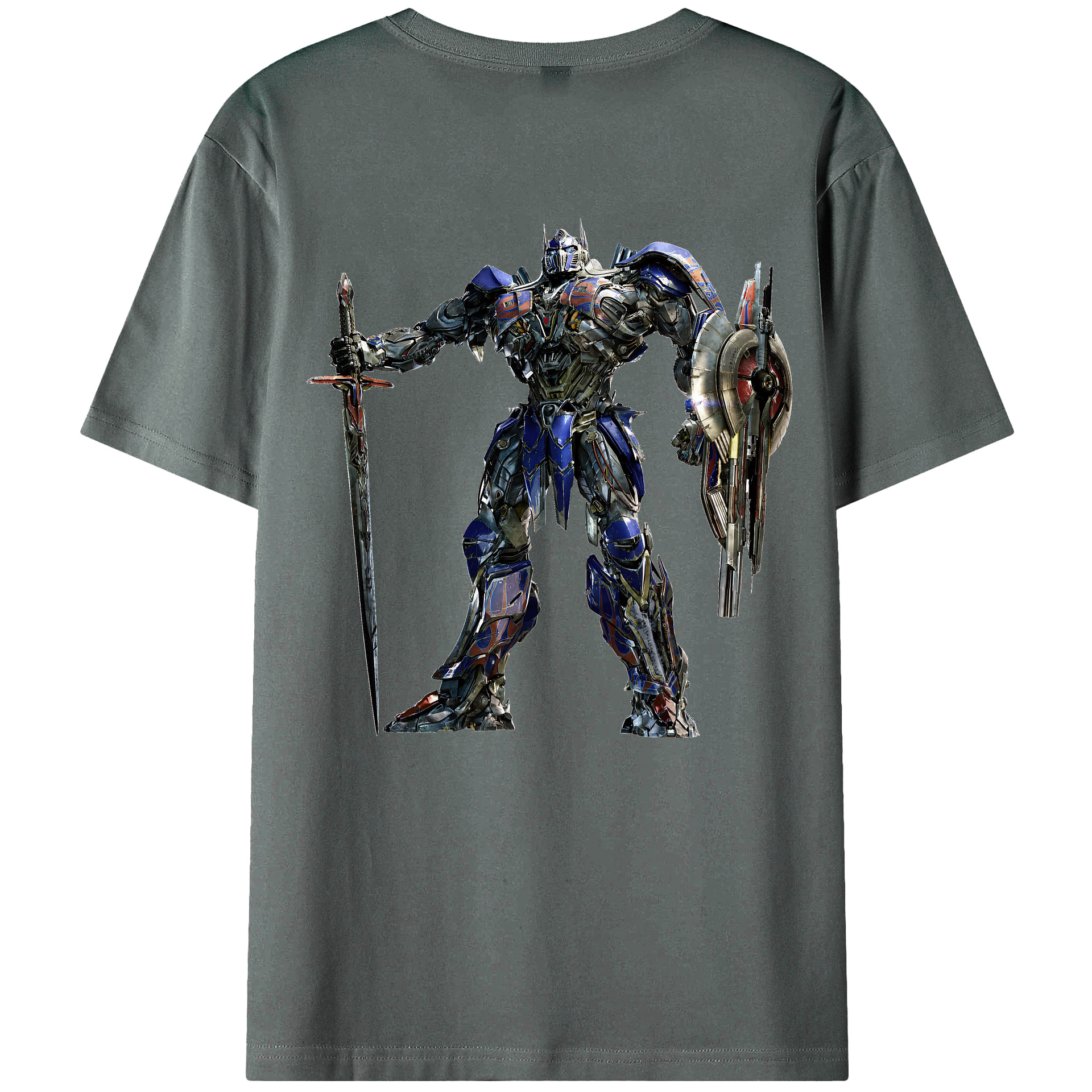 （画像用） Transformers トランスフォーマー 綿100％ メンズ半袖Tシャツ（バックプリント） 通気性